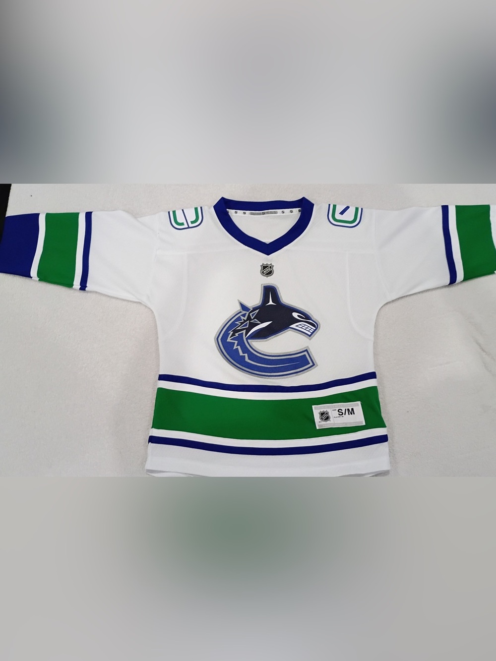 NHL Vancouver Canucks White, Blue & Green Kids Jersey